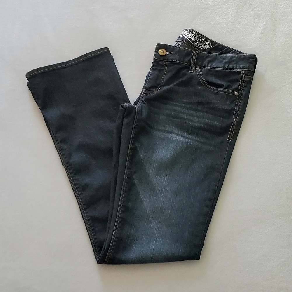 Express "Barely Boot" Zelda Slim Fit Ultra Low Rise Jeans